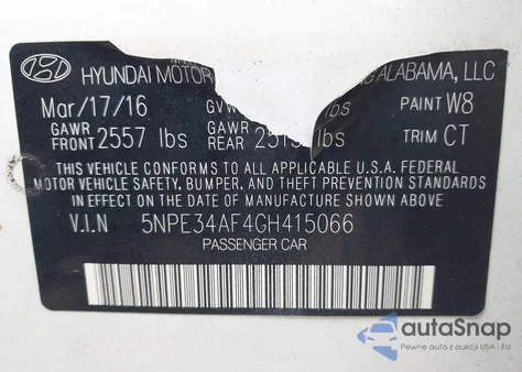 2016 Hyundai Sonata Sport from USA, damaged, VIN 5NPE34AF4GH415066